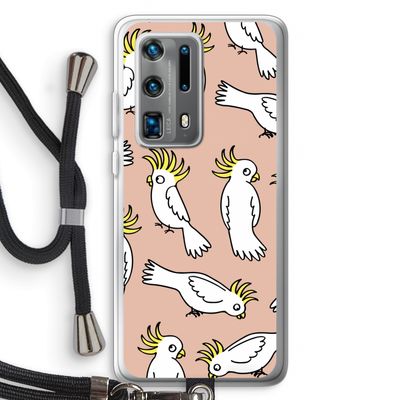 Papegaai: Huawei P40 Pro Plus Transparant Hoesje met koord