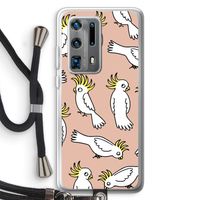 Papegaai: Huawei P40 Pro Plus Transparant Hoesje met koord