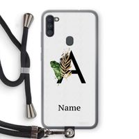 Charcoal Flora: Samsung Galaxy A11 Transparant Hoesje met koord