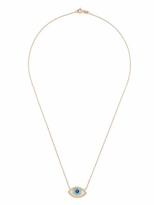 Monan collier en or 18ct orné d'émail - Rose