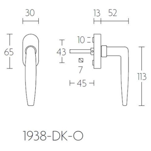 Formani 1938-DK-O draaikiepgarnituur niet afsluitbaar mat nikkel rechtsdraaiend