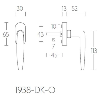 Formani 1938-DK-O draaikiepgarnituur niet afsluitbaar mat nikkel rechtsdraaiend