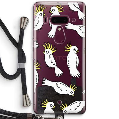 Papegaai: HTC U12+ Transparant Hoesje met koord