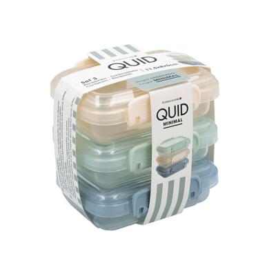 Set van stapelbare en luchtdichte voedselcontainers Quid Minimal 11,5 x 8 x 5 cm 3 Onderdelen