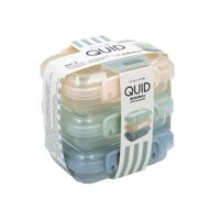 Set van stapelbare en luchtdichte voedselcontainers Quid Minimal 11,5 x 8 x 5 cm 3 Onderdelen