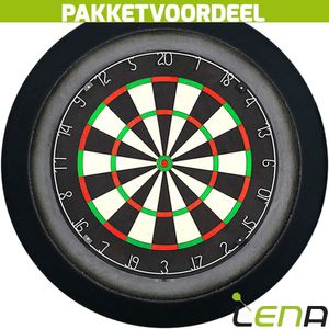 Lena Professional Dartbord + Lena Dartbord Verlichting Deluxe Zwart