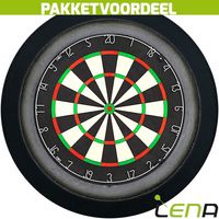 Lena Professional Dartbord + Lena Dartbord Verlichting Deluxe Zwart - thumbnail