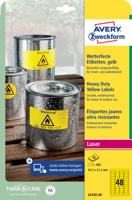 Etiket avery l6103-20 45.7x21.2mm geel 960st