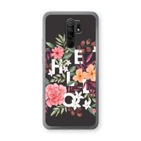 Hello in flowers: Xiaomi Redmi 9 Transparant Hoesje