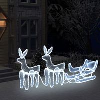 VidaXL Kerstverlichting 2 rendieren en slee met mesh 648 led&apos;s