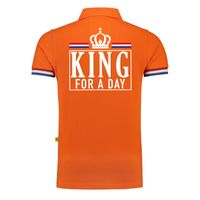 Luxe King for a day poloshirt oranje 200 grams voor heren - Koningsdag polos