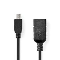 Nedis CCGB60315BK02 USB Adapter USB-kabel USB 2.0 USB A Zwart - thumbnail