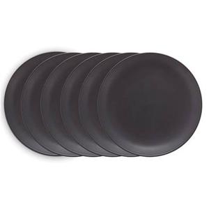 vtwonen - Dinerborden - Bordenset - Mat zwart - 25,5cm - Set van 6