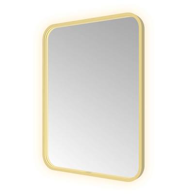 Spiegel Hotbath &MORE 80x60 cm LED-Verlichting Spiegelverwarming Rechthoek Afgerond Geborsteld Messing PVD