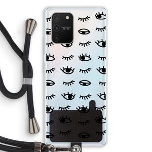 Eye pattern #2: Samsung Galaxy S10 Lite Transparant Hoesje met koord