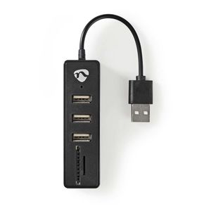 Nedis UHUBCU2340BK interface hub USB 2.0 Zwart