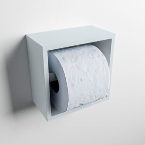 MONDIAZ Easy Toiletrolhouder CUBE 160 solid surface 16x8,6cm kleur Clay. Geschikt voor op en inbouw.
