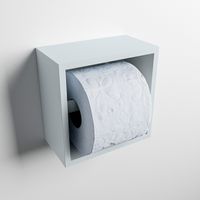 MONDIAZ Easy Toiletrolhouder CUBE 160 solid surface 16x8,6cm kleur Clay. Geschikt voor op en inbouw.