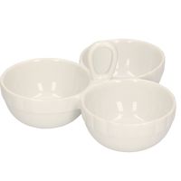 Snack/hapjes/borrelschaal met sausbakjes 3-vaks 20 x 9 cm - Snack en tapasschalen