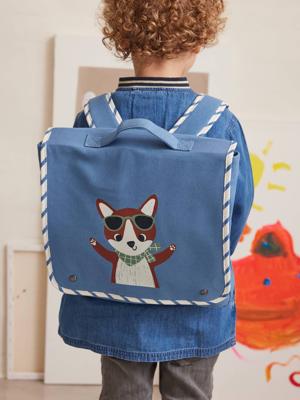 Jongensschooltas vos blauw