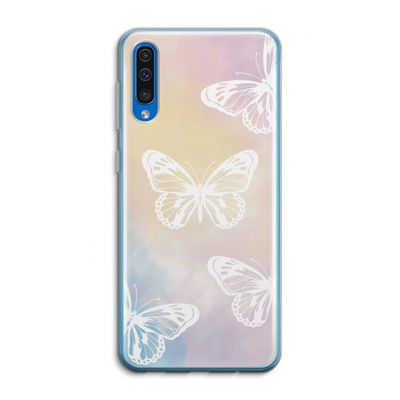 White butterfly: Samsung Galaxy A50 Transparant Hoesje