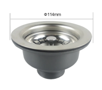 Talea RVS Gootsteenafvoer met Zeef - 114mm/110mm Pop-up Afvoerset