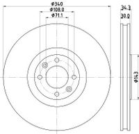 Remschijf Gecoat 55569PRO 8DD355119641