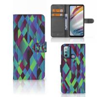 Motorola Moto G60 | Book Case | Abstract Green Blue