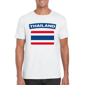 T-shirt met Thaise vlag wit heren