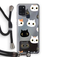 Katten: Samsung Galaxy A21s Transparant Hoesje met koord