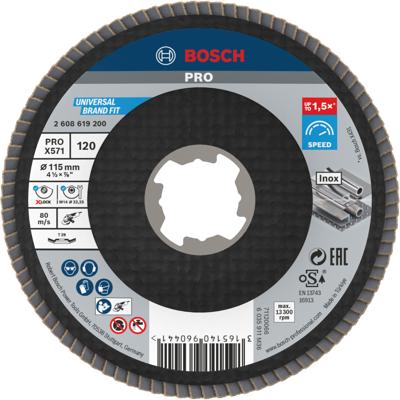 Bosch Accessoires X-LOCK Lamellenschijf Best for Metal schuin, glasvezel, Ø115mm, G 120, X571 - 1 stuk(s) - 2608619200