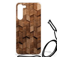 Stevig Telefoonhoesje voor Samsung Galaxy S23 Plus Wooden Cubes