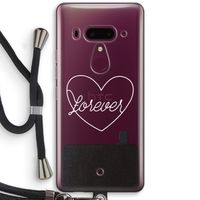 Forever heart pastel: HTC U12+ Transparant Hoesje met koord