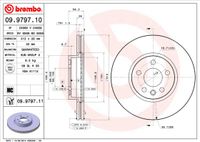 Remschijf BREMBO, Remschijftype: Binnen geventileerd, u.a. für VW, Seat, Ford