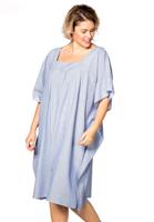 Yoek Tunic-blouse square STRIPE | Blauw | Maat XL