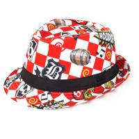 Carnaval hoedje Kojak - rood/wit geblokt - Brabant thema - Carnaval/themafeestjes