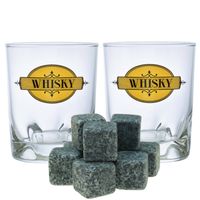 Durobor whiskyglazen - set 6x stuks 240 ml - 9x whisky stenen - Whiskeyglazen - thumbnail