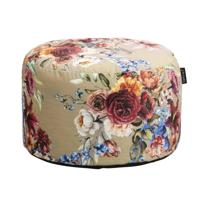 Leen Bakker - Poef Lebel Lina - Zand - 48x28 Cm - Polyester - Beige