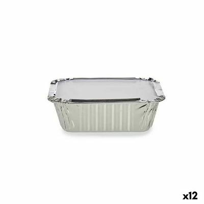 Dienbladenset Kinvara Aluminium 14,5 x 7,5 x 12,5 cm Wegwerpbaar Met deksel (12 Stuks)