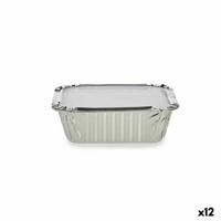 Dienbladenset Kinvara Aluminium 14,5 x 7,5 x 12,5 cm Wegwerpbaar Met deksel (12 Stuks)