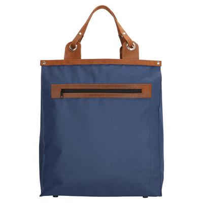 Run Away Stevige Boodschappentas met Leren Handvatten Blauw