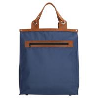 Run Away Stevige Boodschappentas met Leren Handvatten Blauw