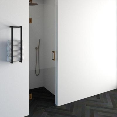 BRAUER Void nisdeur helder glas 60x200 omkeerbaar incl. glascoating PVD koper geborsteld GS-VON1H60200GK