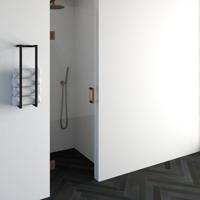 BRAUER Void nisdeur helder glas 60x200 omkeerbaar incl. glascoating PVD koper geborsteld GS-VON1H60200GK