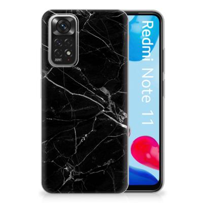 Xiaomi Redmi 10 | Redmi Note 11 4G | TPU | Siliconen hoesje | Marmer Zwart - Origineel Cadeau Vader