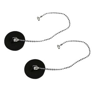 Afvoerstop - 2x - 39mm / 21 cm - gootsteen dop - gootsteenstopper - met RVS ketting