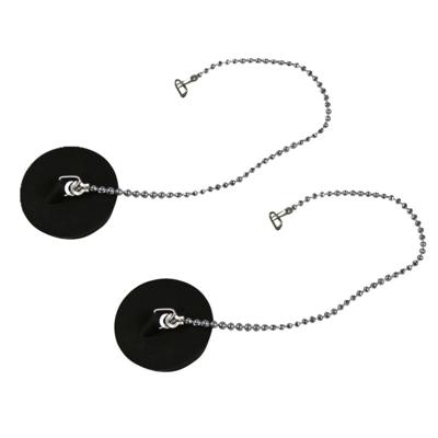 Afvoerstop - 2x - 39mm / 21 cm - gootsteen dop - gootsteenstopper - met RVS ketting