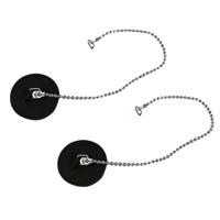 Afvoerstop - 2x - 39mm / 21 cm - gootsteen dop - gootsteenstopper - met RVS ketting Afvoerstop - 2x - 39mm / 21 cm - gootsteen dop - gootsteenstopper - met RVS ketting