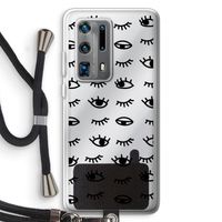 Eye pattern #2: Huawei P40 Pro Plus Transparant Hoesje met koord