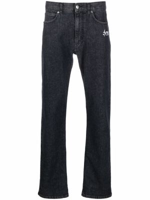 Stella McCartney jean droit à logo imprimé - Gris